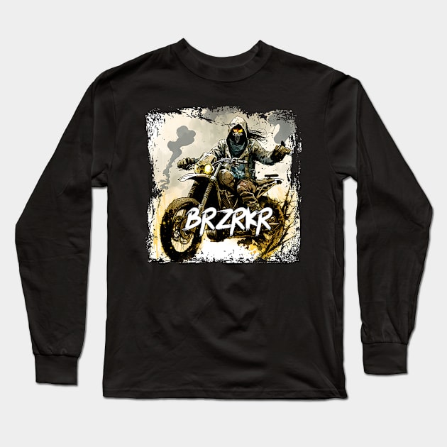 Shadow Man BRZRKR (Berserker) Bike Rider Long Sleeve T-Shirt by MLArtifex